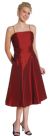 Spaghetti Straps Ruched Taffeta Short Party Dress in Burgundy color